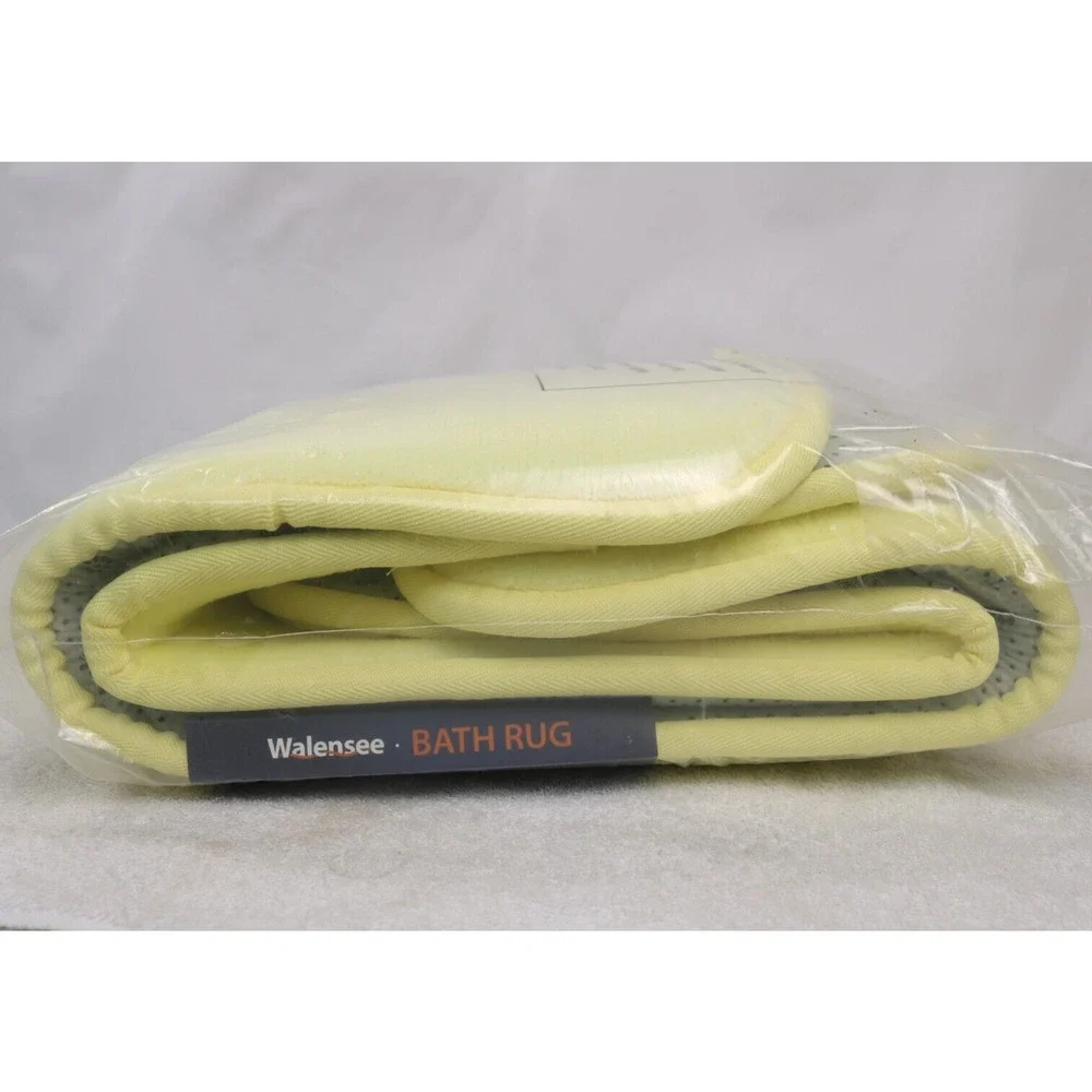 Walensee Extra Thick Memory Foam Bath Rug 24x36 Yellow Non-Slip Absorbent Mat